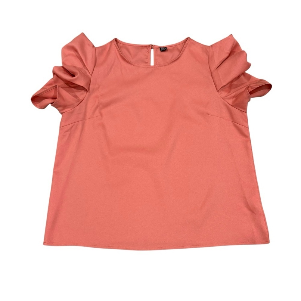 SHEIN Keyhole Back Puff Sleeve Women Top XL